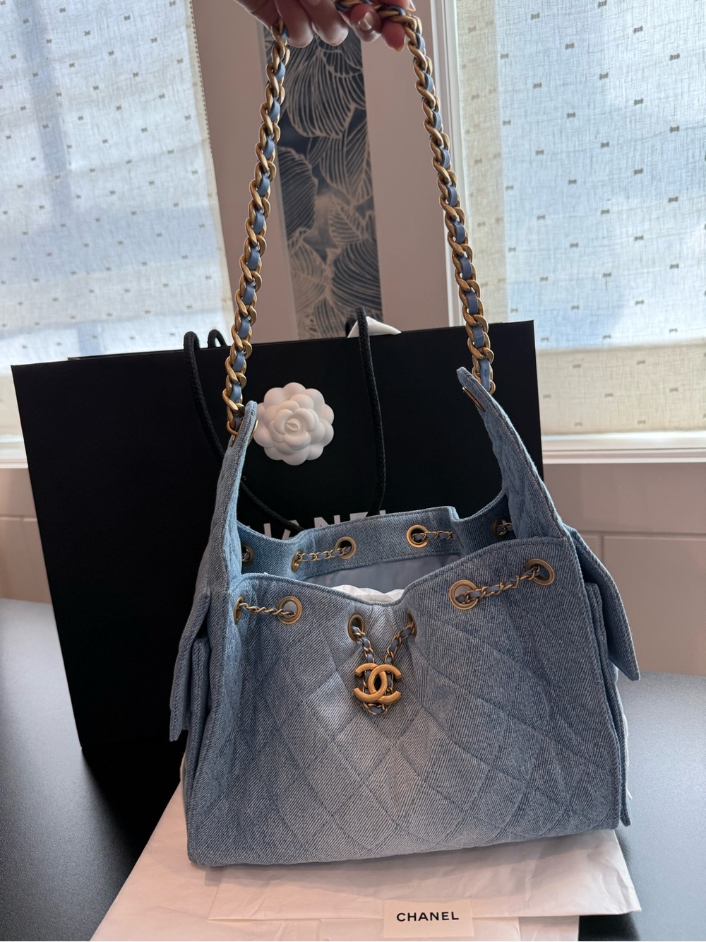 CHANEL Light-Blue Denim 25